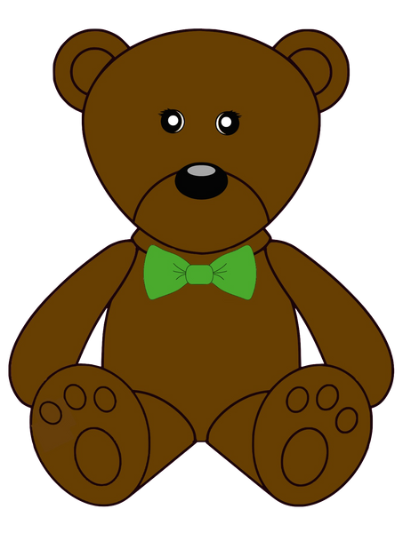Teddy Bear Brown with Green Bowtie