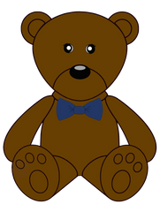 Teddy Bear Brown with Blue Bowtie