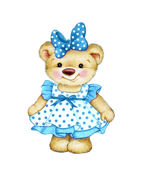 Teddy Bear Girl Blue