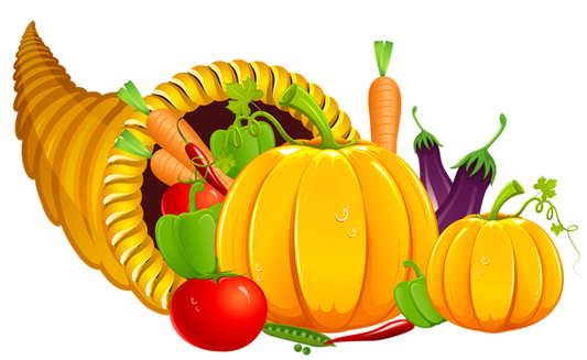 Thanksgiving  - Fall - Autumn Cornucopia #2 - Food feast - Transparent Background
