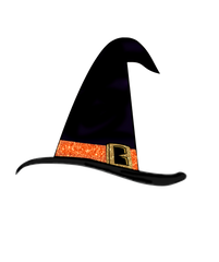 Witch Hat is Black with Orange glitter and gold glitter buckle