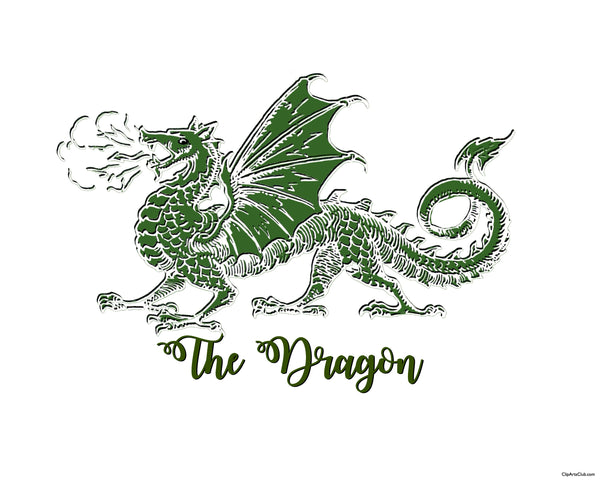 The Dragon 8x10 Print Green