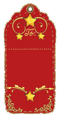 Fancy Red Gift Tag for scrapbook