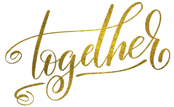 Together - Gold Foil Word Fancy Calligraphy Style