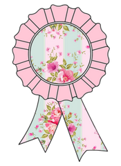 Girls Trophy Award Badge in Deb's Shabby Chic Pink Roses