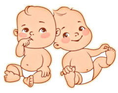 Twins Boys, Light skin , Adorable Twin Babies Clip Art Transparent back PNG image