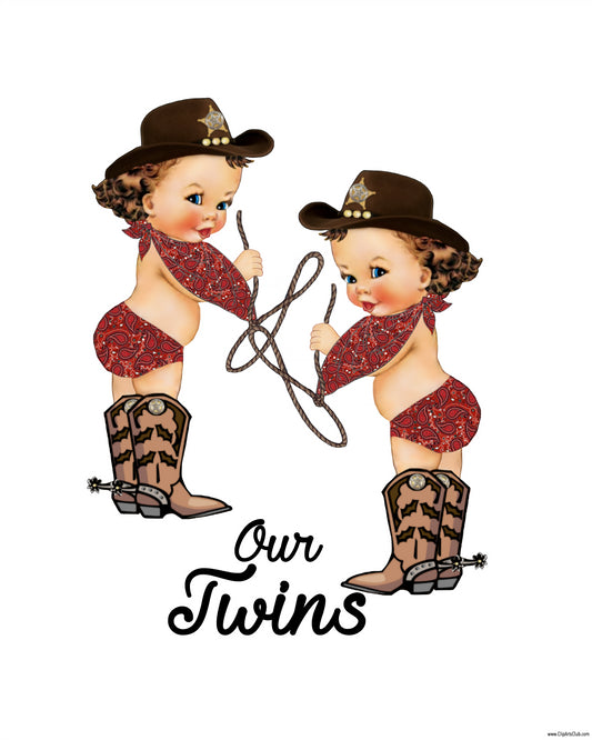 Baby Cowgirl Twins 8x10 Print