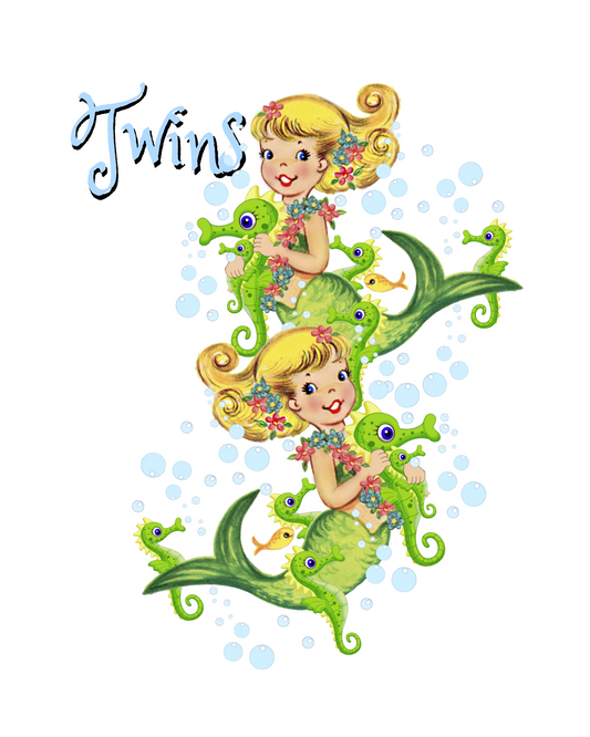 Twin Mermaids Print