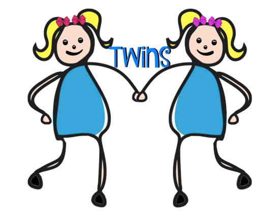 Blonde Pigtail Twins Girl Stick Characters