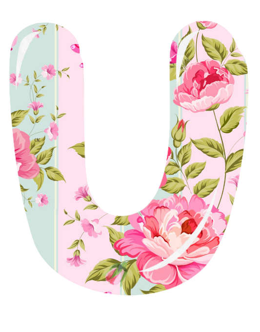 Letter U Beautiful Letter in Deb's Shabby Chic Pink Roses