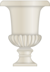 Large White Urn or Estate Garden Topiary Vase- Transparent Background