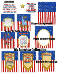 America Home Of The Brave Pennant Flag Print to Personalize