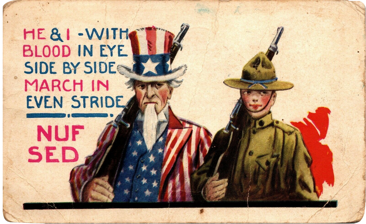Uncle Sam War Postcard