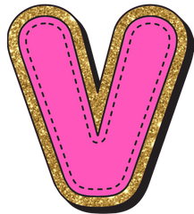 Bright Pink Alphabet trimmed in glittery gold Very Girly!