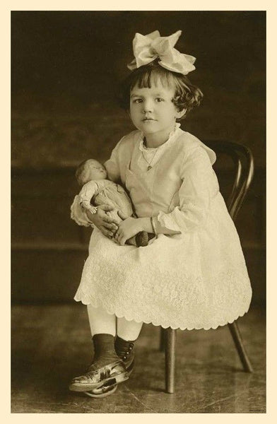 Sunday Dressed with Baby Doll Vintage Photo