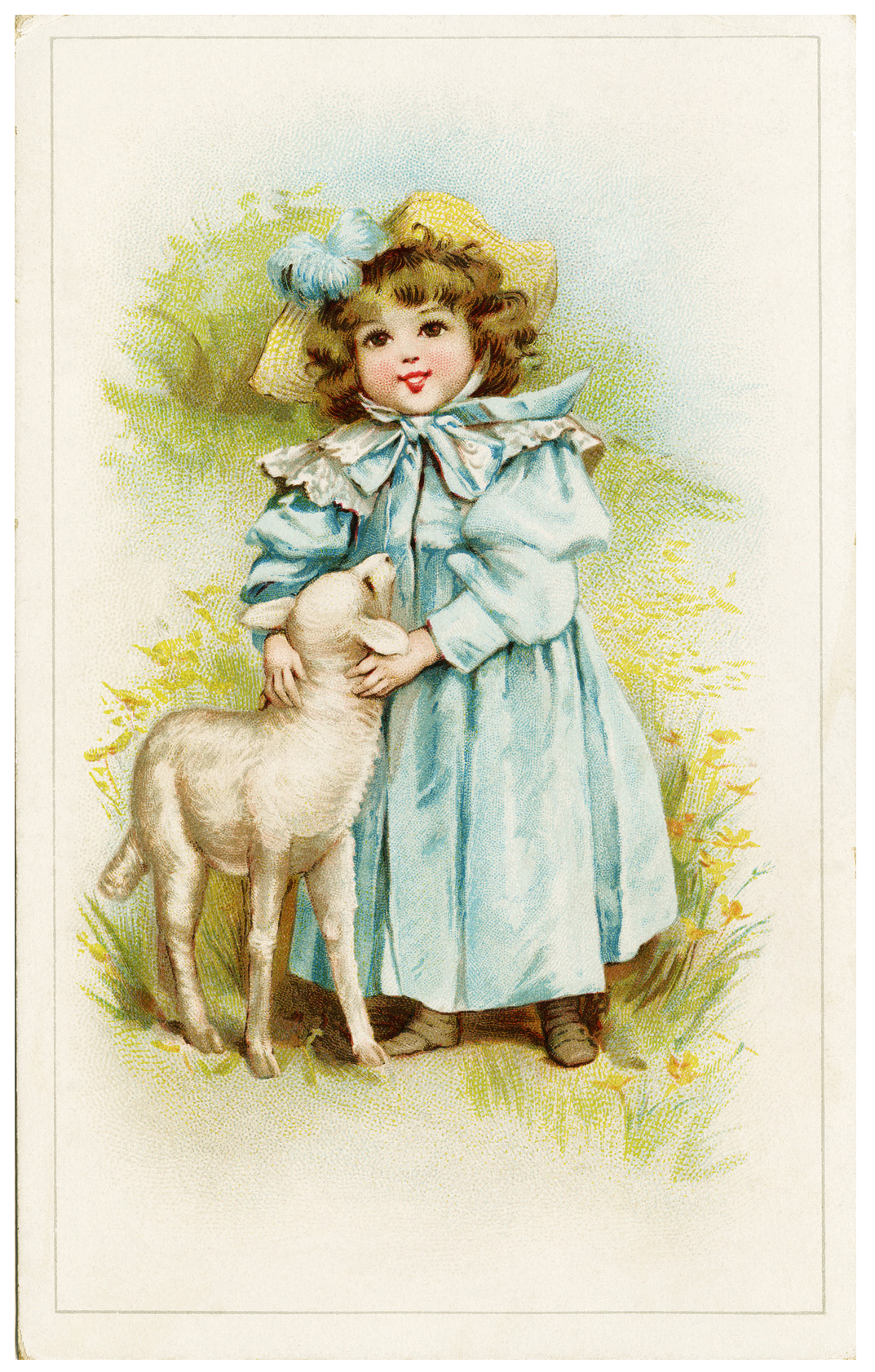 Vintage Postcard Mary's little lamb