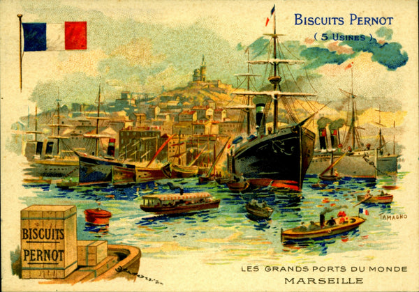 Les Grands Ports Du Monde Marseille Vintage Postcard