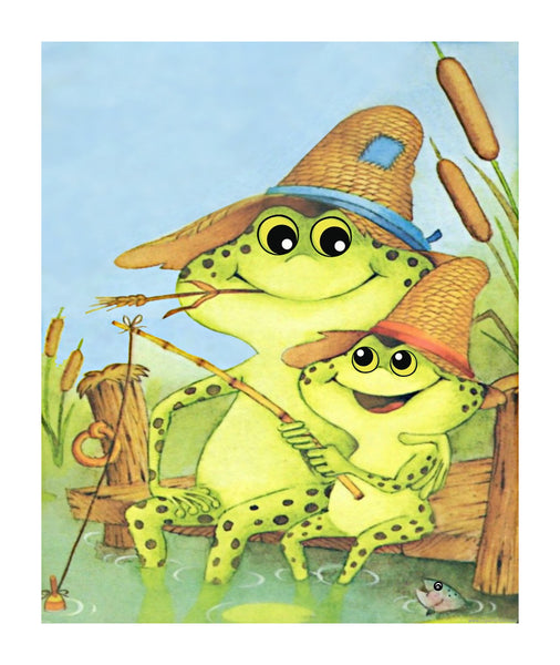 Fishing Frogs 8X10 Print