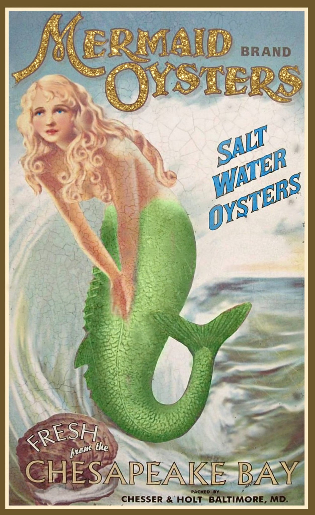Vintage Mermaid Sign
