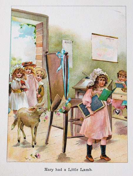 Vintage Nursery Rhyme "Mary Had A Little Lamb" Print