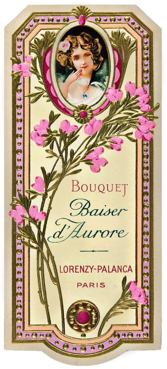 Vintage Beautiful Victorian Woman - Perfume Label- Bookmark #1Baiser Girl - French Paris