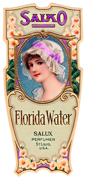 Vintage Beautiful Victorian Woman - Perfume Label- Bookmark #2 Salko Girl - Florida Water