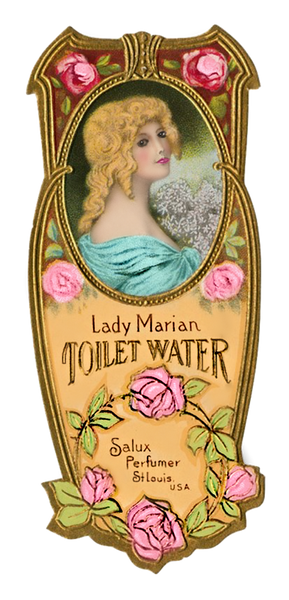 Vintage Beautiful Victorian Woman - Perfume Label- Bookmark #2 Lady Marian - Toilet Water
