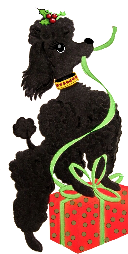 Christmas Black Poodle & Present