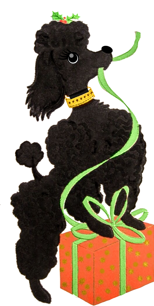 Vintage Black Christmas Poodle