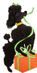 Vintage Black Christmas Poodle