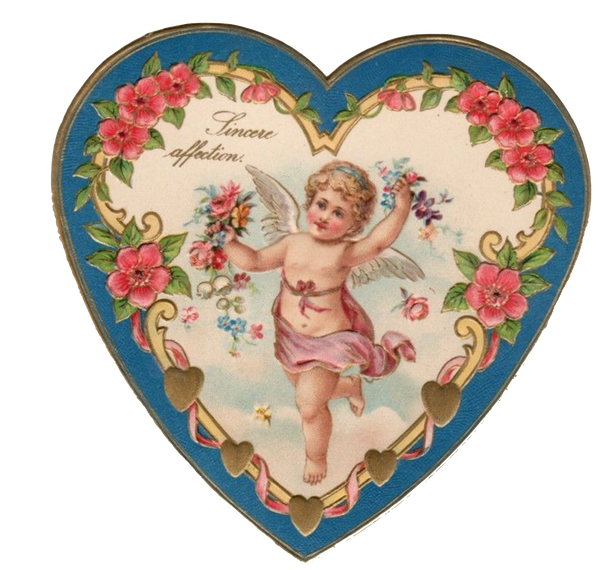 9 Beautiful Vintage Valentine Hearts  - Set