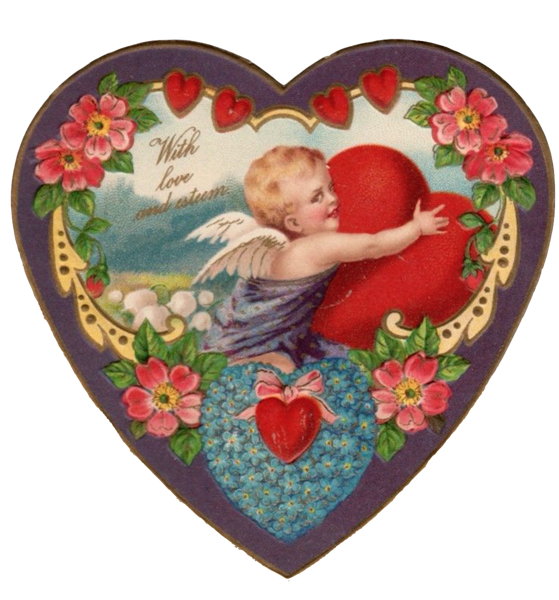 Vintage Valentine Heart -VVH6  PNG image