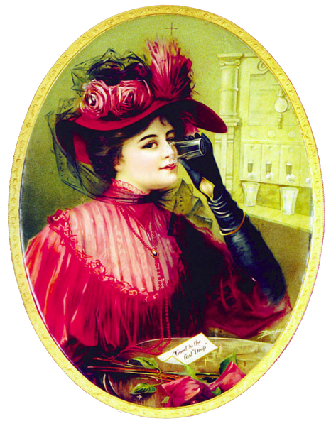 Beautiful Victorian Woman wearing fashionable hat