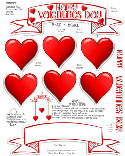 Valentine Mobile Craft Printable