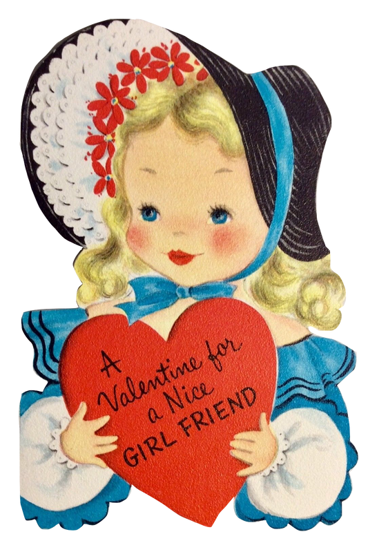 Beautiful Vintage Girl Valentine - Girlfriends - Best Friends