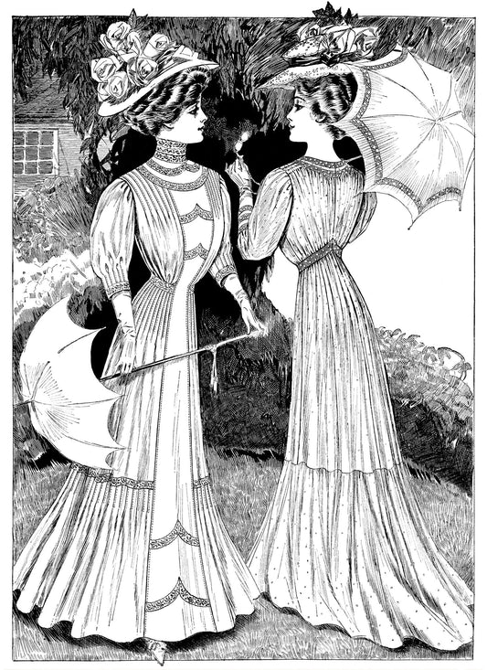 Victorian Ladies B&W Set
