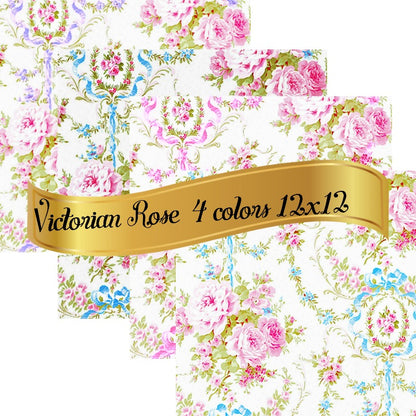 Victorian Rose 12x12 Background Bundle - 4 Colors