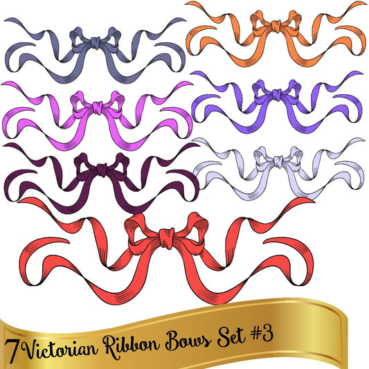 Beautiful Victorian Ribbon Bows 7 image Bundle