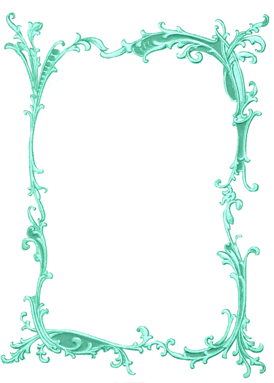 Victorian Frame - Ornate -Aqua