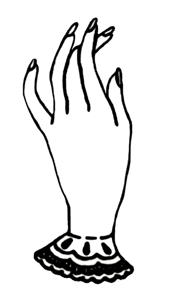 Victorian Black & White Hand Png Clip art image