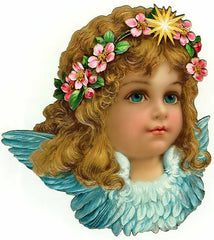 Angel Face - Sweet Vintage Girl with Blue wings