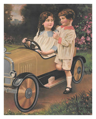 Vintage Children in Car 8X10 Print