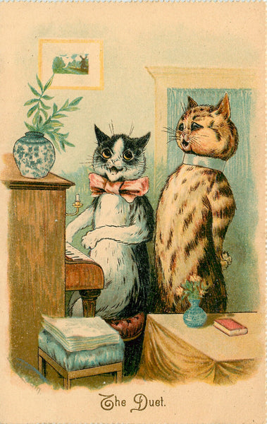 Cat Family Set of 4 Vintage Postcards 1906