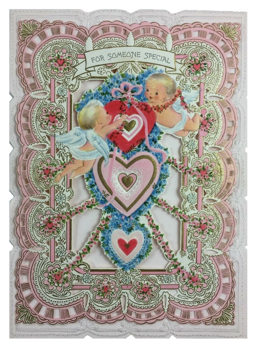 Gorgeous Vintage Card - Old Hearts for Someone Special - Shabby Chic Card