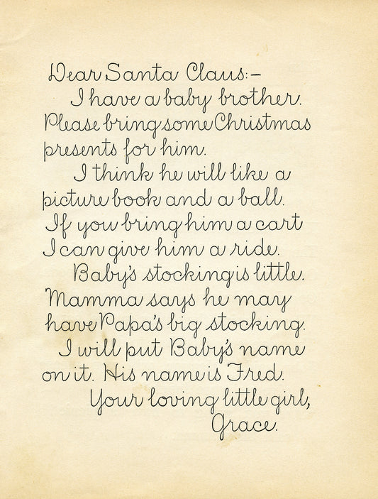 Dear Santa Letter - Vintage Ephemera
