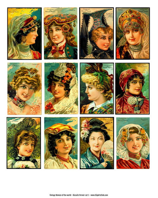 Vintage Women of the World Collage Sheet