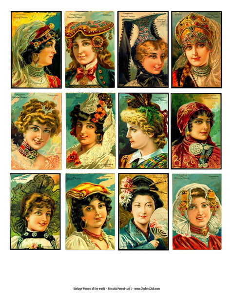Vintage Women of the World Collage Sheet