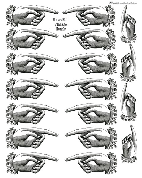 Beautiful Victorian Lady's hand with ruffle printable sheet