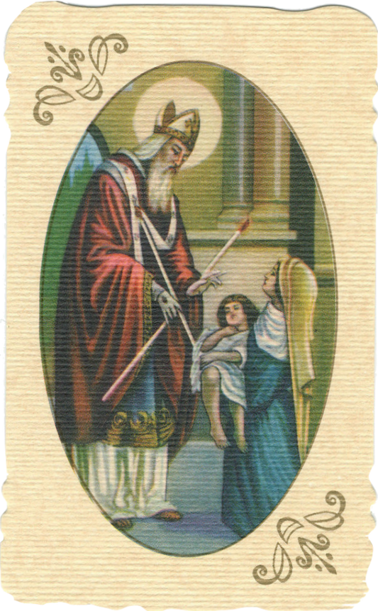 Beautiful vintage linen Catholic religious card