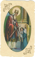 Beautiful vintage linen Catholic religious card